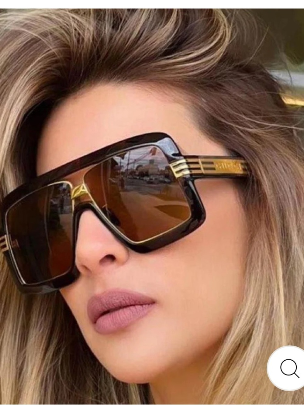 Gucci Oversize Tortoiseshell Frame Sunglasses with Gold Accents - Brown Lenses - Picture 1 of 7